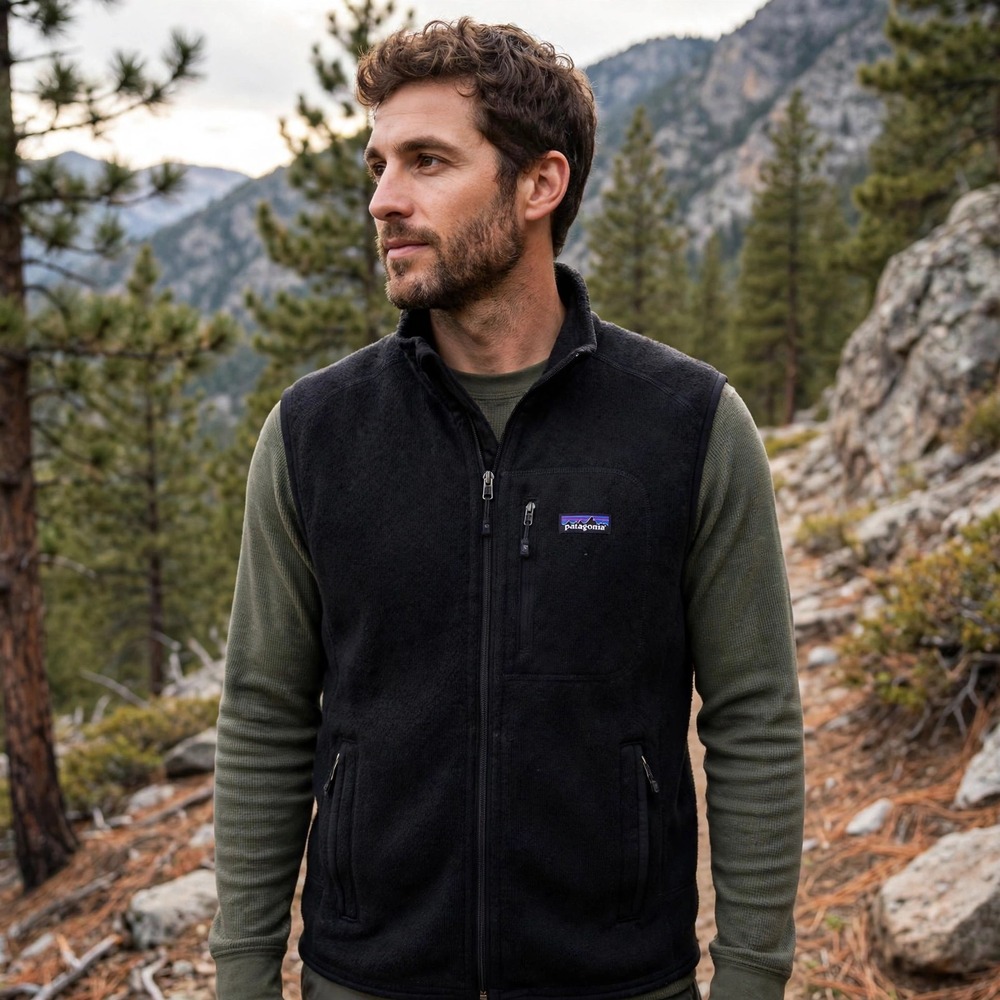 Patagonia Better Sweater Vest Mens Medium Black Full Zip Fleece 25881